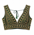 Black & Gold Geometric Embroidered Blouse