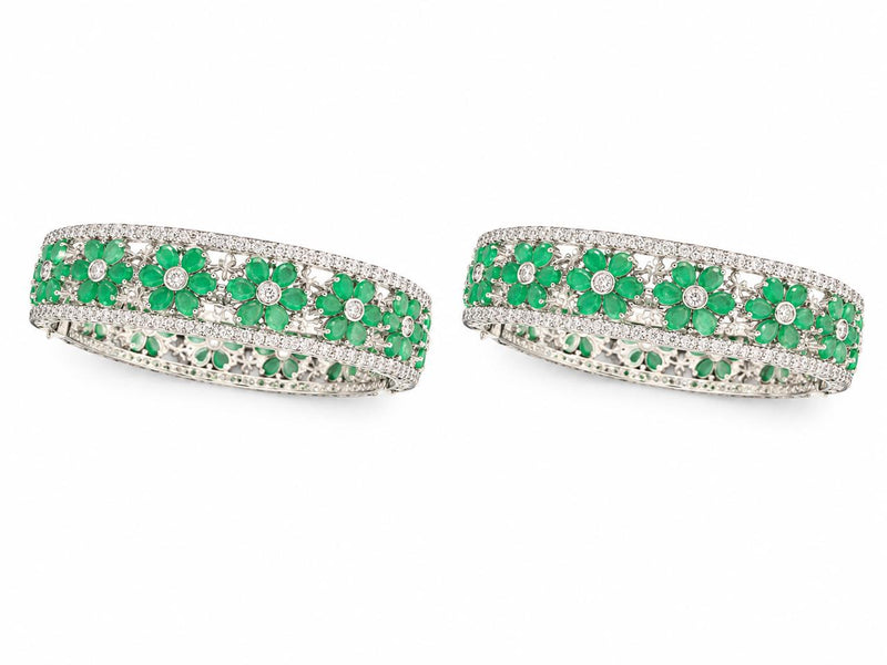 Emerald Blossom Bangles