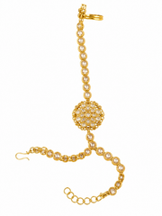 Elegant Gold-Plated Crystal Stone Hathphool Hand Harness