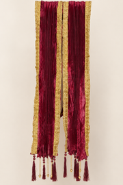 Maroon & Gold Textured Men’s Stole With Tassels