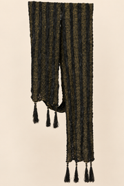 Black & Gold Textured Men’s Stole With Tassels