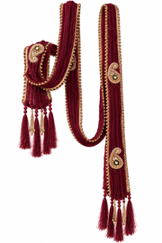 Maroon Gold-Trimmed Men’s Stole With Tassels