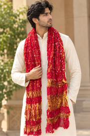 Red & Gold Textured Men’s Stole