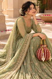 Maroon Embroidered Pearl Potli Bag