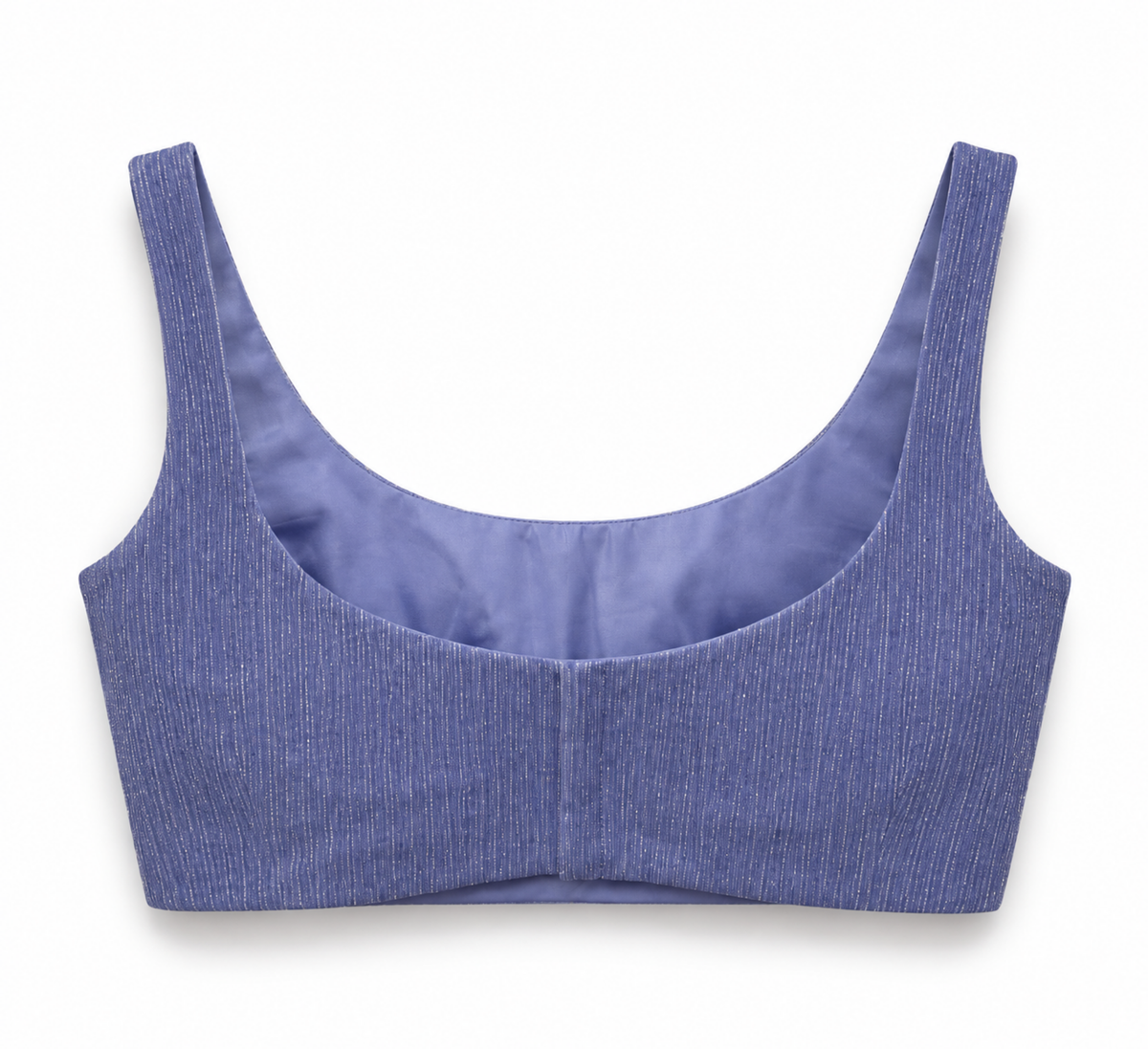 Indigo Blue Textured Sleeveless Blouse