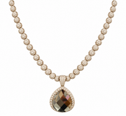 Champagne Crystal Teardrop Necklace & Earring Set