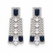Silver Crystal & Sapphire Blue Necklace Set