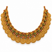 Antique Gold Temple Necklace & Earring Set