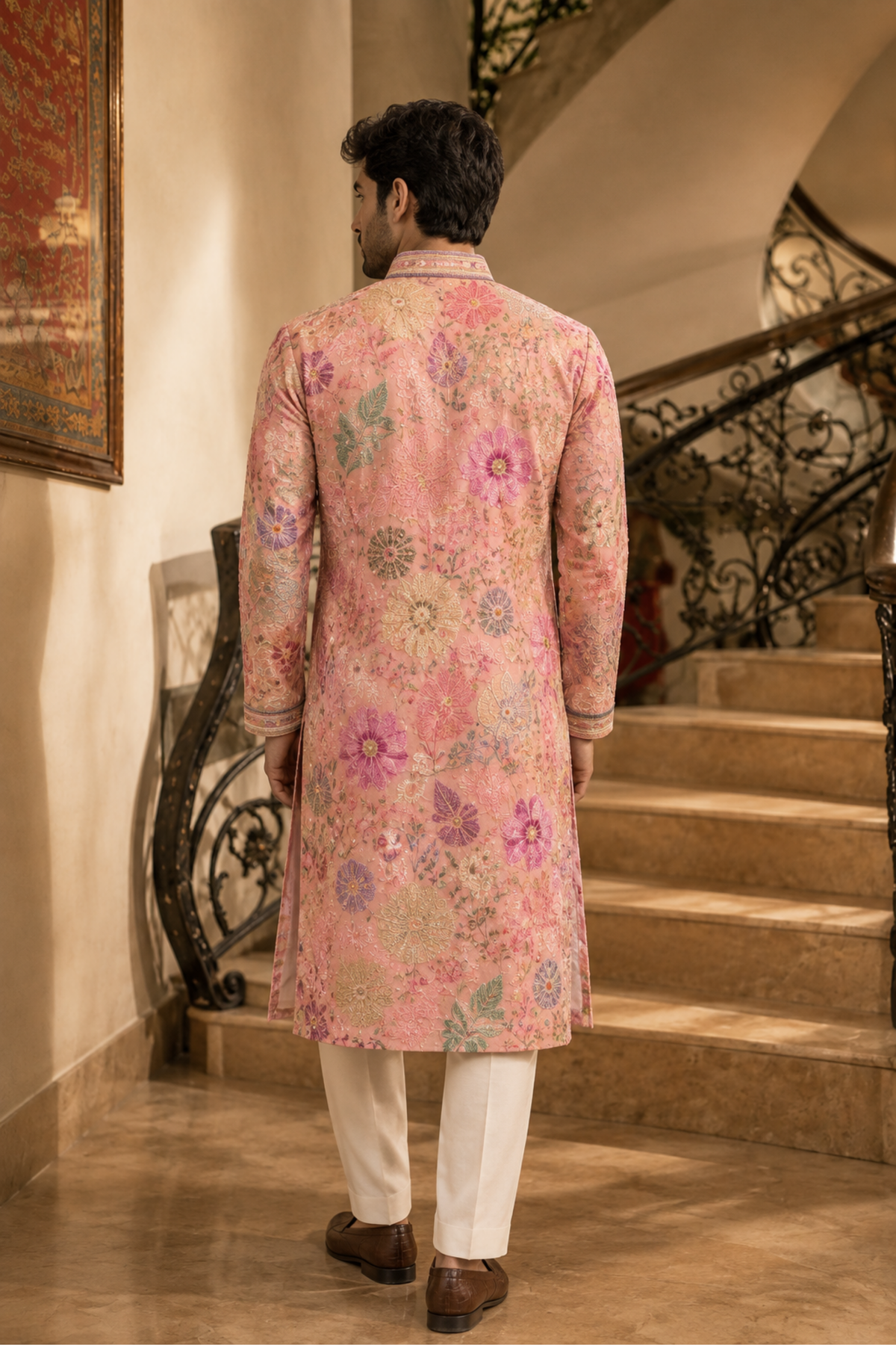 Blush Pink Floral Printed Kurta Set