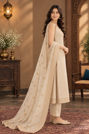 Ivory Embroidered Kurta Pant Set with Dupatta