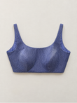 Indigo Blue Textured Sleeveless Blouse