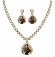 Champagne Crystal Teardrop Necklace & Earring Set