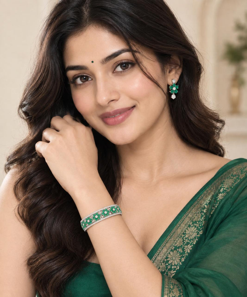 Emerald Blossom Bangles